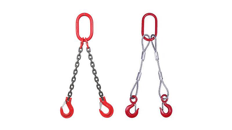 Une comparaison des avantages des élingues à chaîne et des élingues à câble métallique