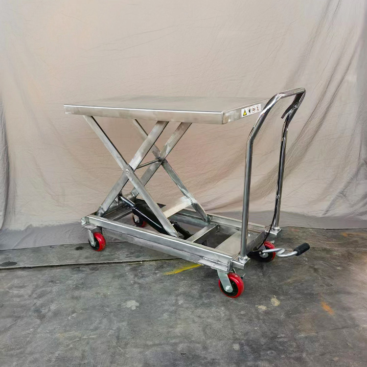 350kg stainless steel hydraulic lifting platform truck